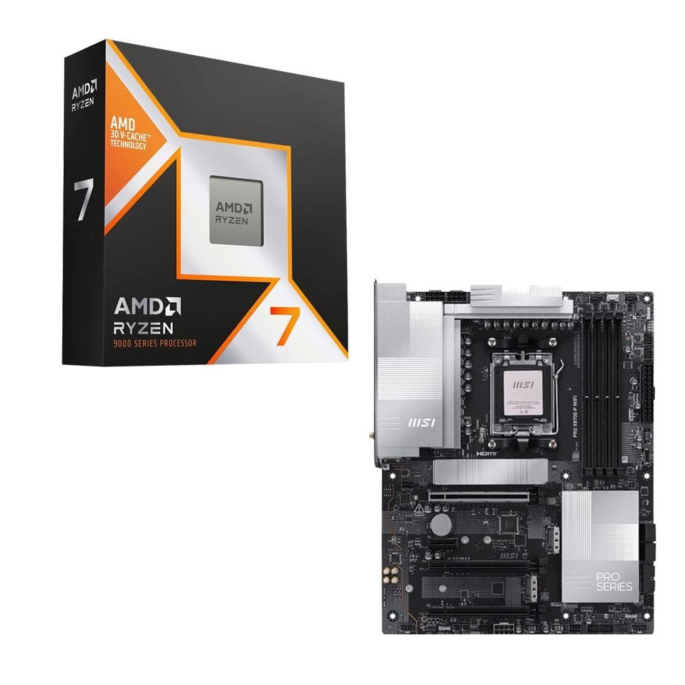 AMD Ryzen 7 9800X3D, MSI X870E-P Pro WiFi AM5, CPU Motherboard Bundle